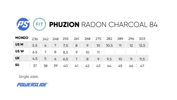 Patines Powerslide Phuzion Radon Charcoal 84