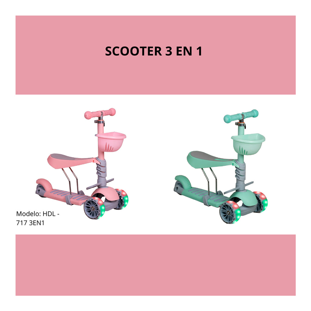 Scooter Kinene 3 en 1 Green