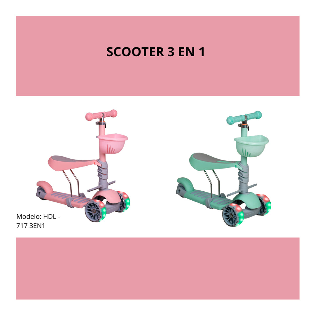 Scooter Kinene 3 en 1 Green